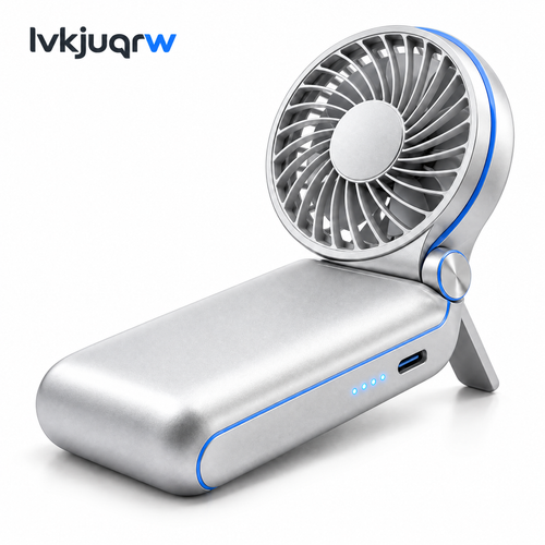 lvkjuqrw BreezeBank Folding Fan Power Bank — white background