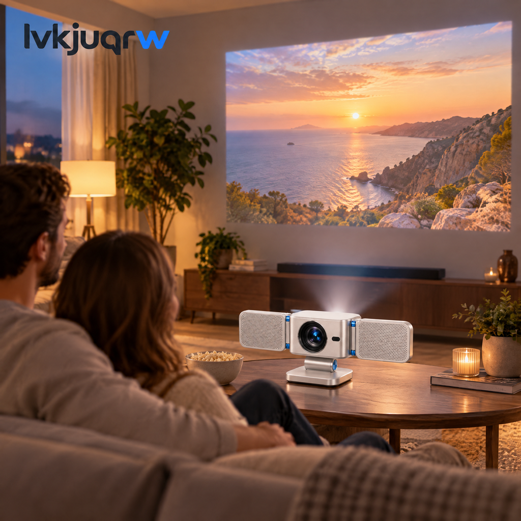lvkjuqrw CineFold Folding Projector & Speaker System — usage scene